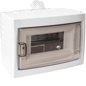 Щит распределительный навесной с 0 шиной 8М пластиковый белый прозрачная дверь