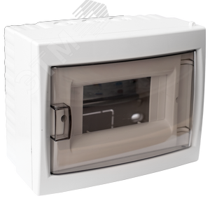 Щит распределительный навесной с 0 шиной 6М пластиковый белый прозрачная дверь