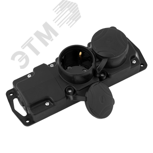 Беларусь Розетка двойная переносная каучук с защитными крышками 2P+E 1х16А IP44