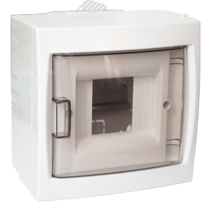 Щит распределительный навесной 4М пластиковый белый прозрачная дверь