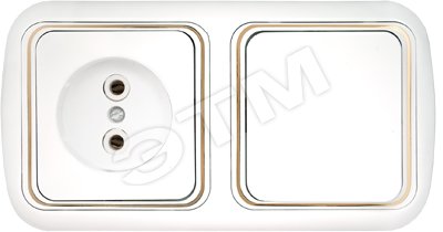 Беларусь Блок скрытый: выключатель одноклавишный + розетка 2К Гармония Люкс
