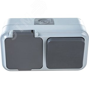 Беларусь Блок выключатель одноклавишный+розетка IP54