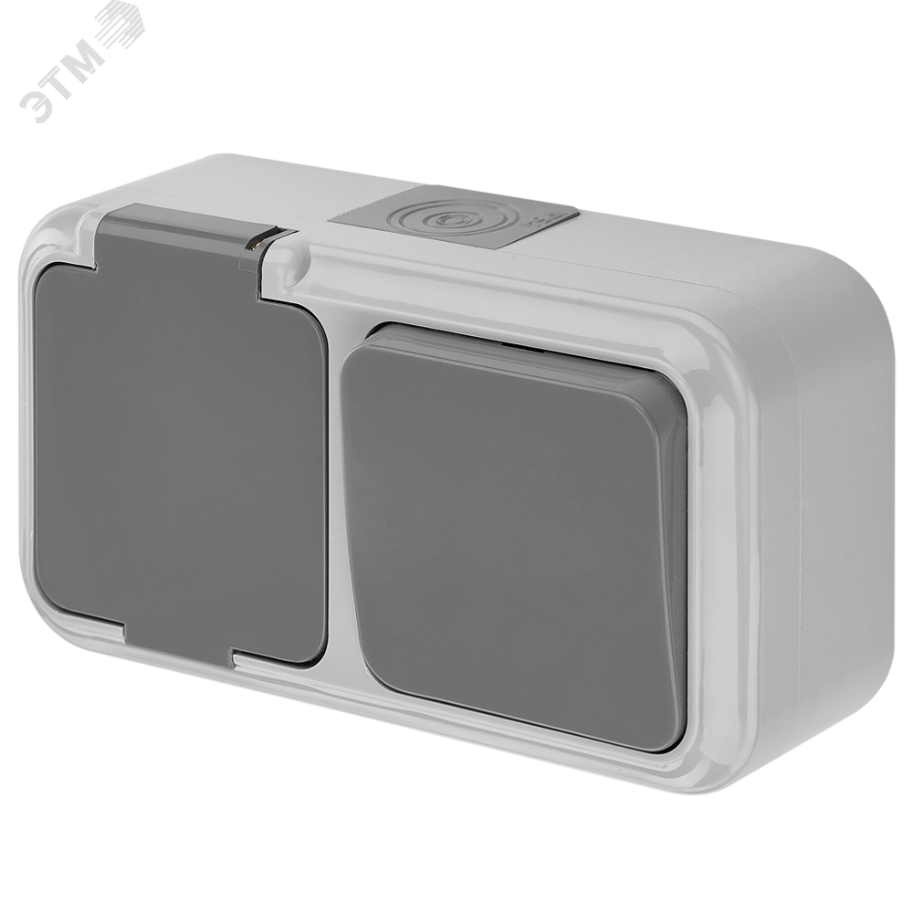 Беларусь Блок выключатель одноклавишный+розетка наружный IP54