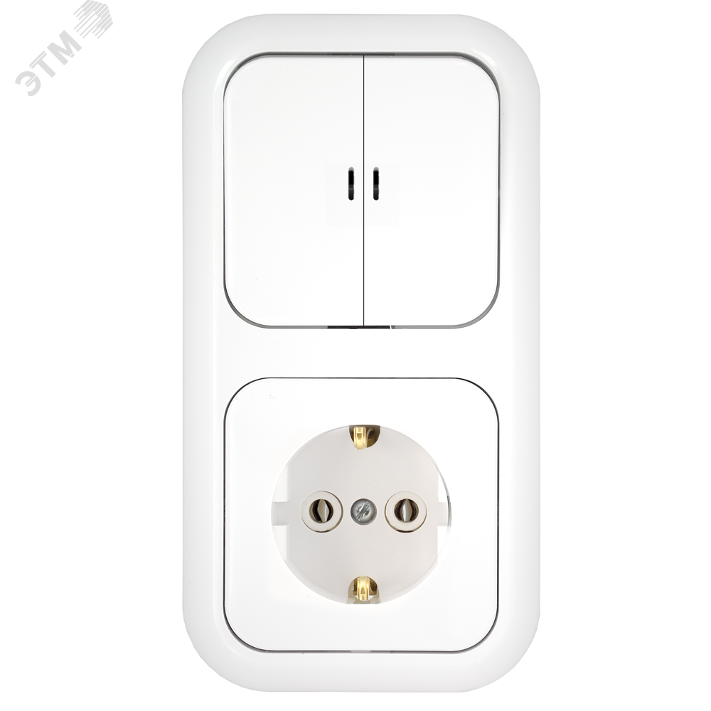 Беларусь Блок выключатель двухклавишный С индикатором+розетка