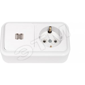 Беларусь Блок: выключатель одноклавишный + розетка с заземлением В-РЦ-657