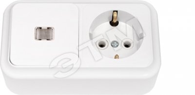 Беларусь Блок: выключатель одноклавишный + розетка с заземлением В-РЦ-657