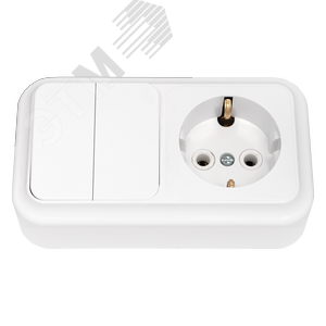 Беларусь Блок: выключатель двухклавишный + розетка