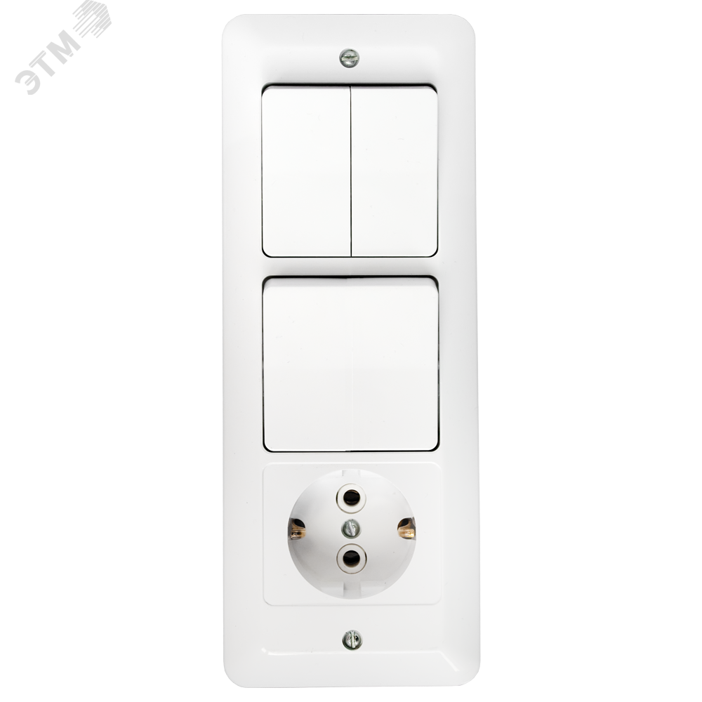 Беларусь Блок: выключатель трехклавишный + розетка с заземлением