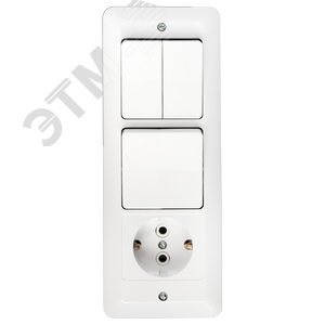 Беларусь Блок: выключатель трехклавишный + розетка с заземлением