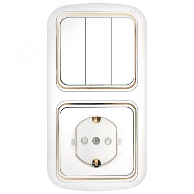 Беларусь блок 3-кл выкл+розетка зк с/ш