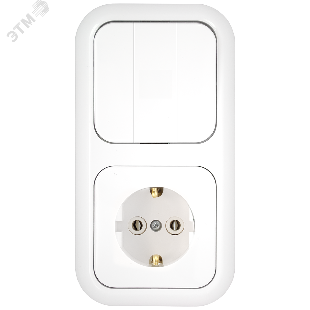 Беларусь Блок выключатель трехклавишный+розетка с заземляющим контактом