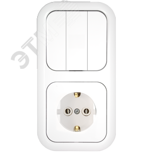 Беларусь Блок выключатель трехклавишный+розетка с заземляющим контактом