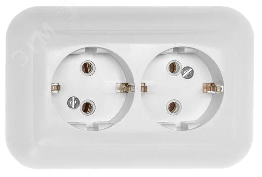 Розетка штепсельная двухместная с заземлением скрытой установки