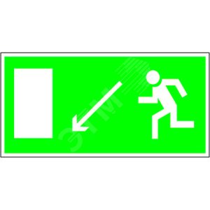 Знак безопасности NPU-1510.E08''Напр. к эвакуационному выходу налево вниз''