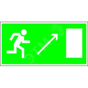 Знак безопасности NPU-1510.E05''Напр. к эвакуационному выходу направо вверх''