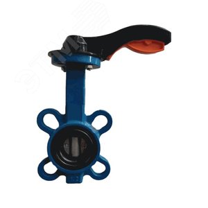 Затвор дисковый поворотный чугун Ду 32 Ру16 межфланцевый с рукояткой диск нерж манжета EPDM EURO