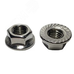 Гайка шестигранная с фланцем с насечками ДИН 6923 А2 M 3