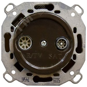 Розетка TV/R-SAT проходная (скрытый монтаж), Коричневый