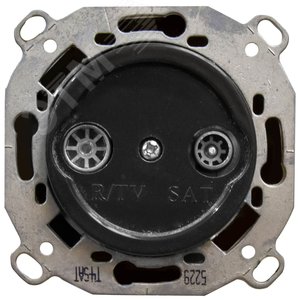 Розетка TV/R-SAT проходная (скрытый монтаж), Черный