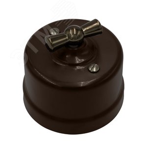 Поворотный Выключатель 2 кл., ручка Бронза