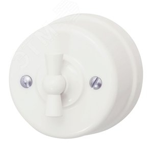 Выключатель 1кл. проходной, пластик, цвет Слоновая кость