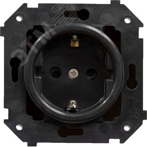 Розетка Шедель с заземлением (скрытый монтаж), Черный