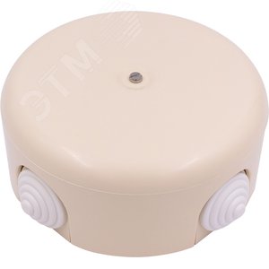 Коробка распределительная 110мм, пластик, цвет Песочное золото с кабельными вводами