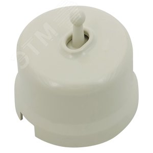 Кнопка (однотумблерная), пластик, цвет Слоновая кость