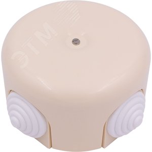 Коробка распределительная 78мм, пластик, цвет Песочное золото с кабельными вводами