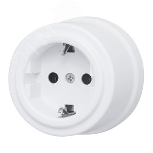 Розетка с заземляющим контактом, белый
