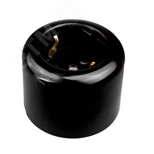 Розетка с заземляющим контактом, черный