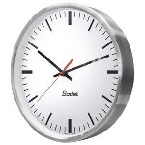 Часы аналоговые вторичные внутренние Profil 730 Metal (часы/минуты/секунды (скольжение)), высота 30 см, стальной полированный корпус и минеральное сте