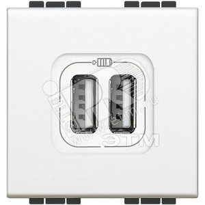 LL Разъем для зарядки 2хUSB белый