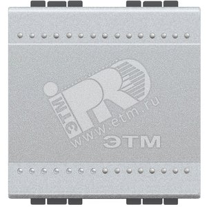 LivingLight Переключатель промежуточный с механическими клеммами 2 модуля алюминий