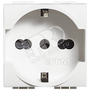 Розетка 2П с заземлением 16А с защитными шторками 2 модуля