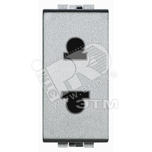 Розетка 2П 16A 127/230В закрытые контакты Евро-американский стандарт 1 модуль