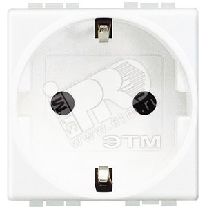 Розетка 2П с заземлением 10А/16А с защитными шторками 2 модуля