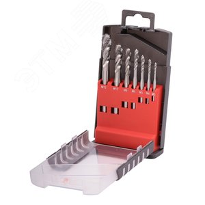 Набор метчиков машинных M3 -M12 HSS DIN371/376 (спиральный, C/2,5P, R35) 7 предметов (CzTool)