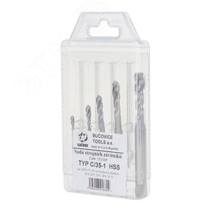 Набор метчиков машинных M3 -M8 HSS DIN371 (спиральный, C/2,5P, R35) 5 предметов (CzTool)