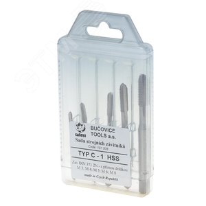 Набор метчиков машинных M3 -M8 HSS DIN371 (C/2-3P) 5 предметов (CzTool)