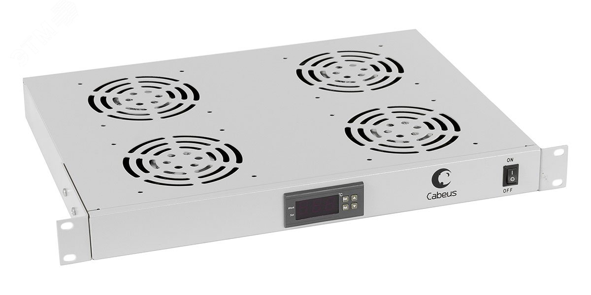 Модуль вентиляторный 19', 4 вентилятора, с цифровым термодатчиком