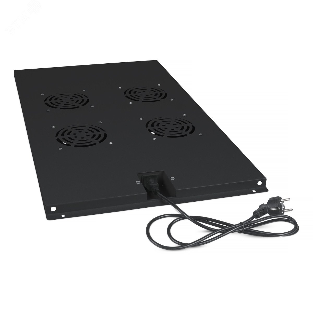 Модуль вентиляторный с 4-я вентиляторами для установки в напольные шкафы серии SH-05C , ND-05C глубиной 1200мм, цвет черный (RAL 9004)