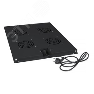 Модуль вентиляторный с 4-я вентиляторами для установки в напольные шкафы серии SH-05C, ND-05C глубиной 800мм, цвет черный (RAL 9004)