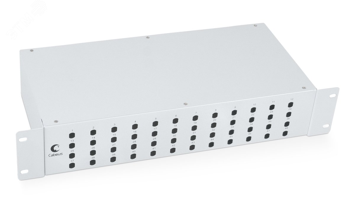 Кросс бокс оптический 19' на 48 ST(FC) со сплайс-кассетой и КДЗС (без пигтейлов и проходных адаптеров)