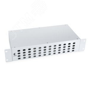 Кросс бокс оптический 19' на 48 SC (LC duplex) со сплайс-кассетой и КДЗС (без пигтейлов и проходных адаптеров)