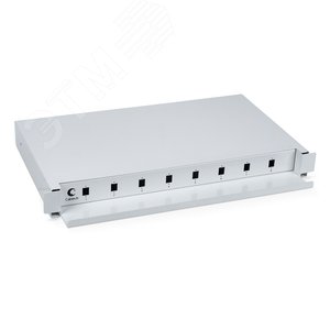 Кросс бокс оптический 19' на 8 SC (LC duplex) со сплайс-кассетой, выдвижной (без пигтейлов и проходных адаптеров)