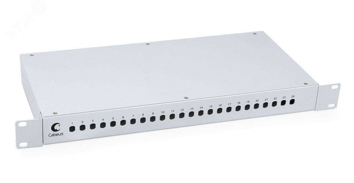 Кросс бокс оптический 19' на 24 ST(FC) со сплайс-кассетой и КДЗС (без пигтейлов и проходных адаптеров)