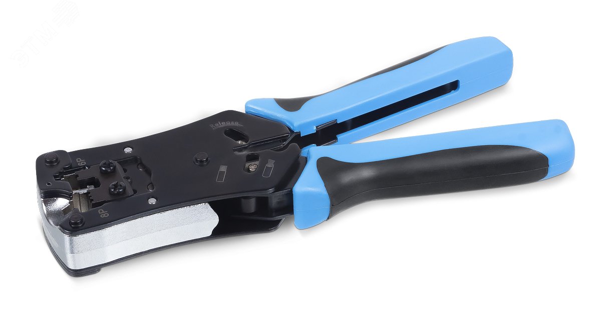 Инструмент обжимной для RJ-45 (8р8с), RJ-11/12 (6р6с, 6р4с, 6р2с), 4р4с, 4р2с, профессиональный