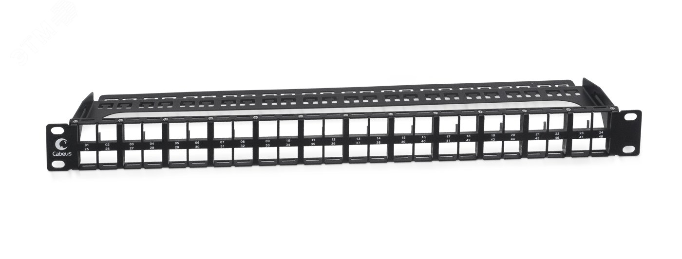 Патч-панель модульная высокой плотности 19' (1U), 48 портов, для неэкранированных модулей, с задним кабельным организатором (без модулей)