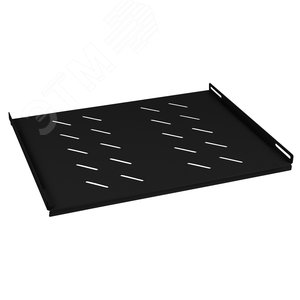 Полка 19' перфорированная глубиной 400 мм для напольных и настенных шкафов с глубиной 600 мм, усиленная до 100кг, цвет черный (RAL 9004)